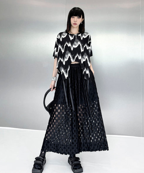 Cut-out Wide Pants